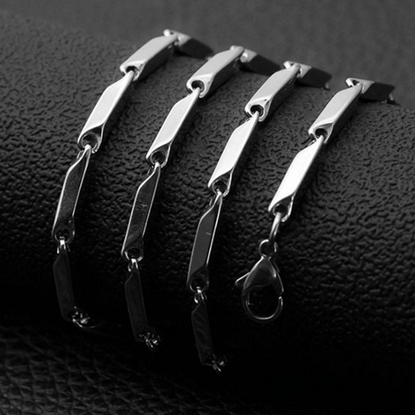 대나무 남성 써지컬스틸 목걸이 체인 남성 트위스트 목걸이 스틸 써지컬 - 상품 이미지