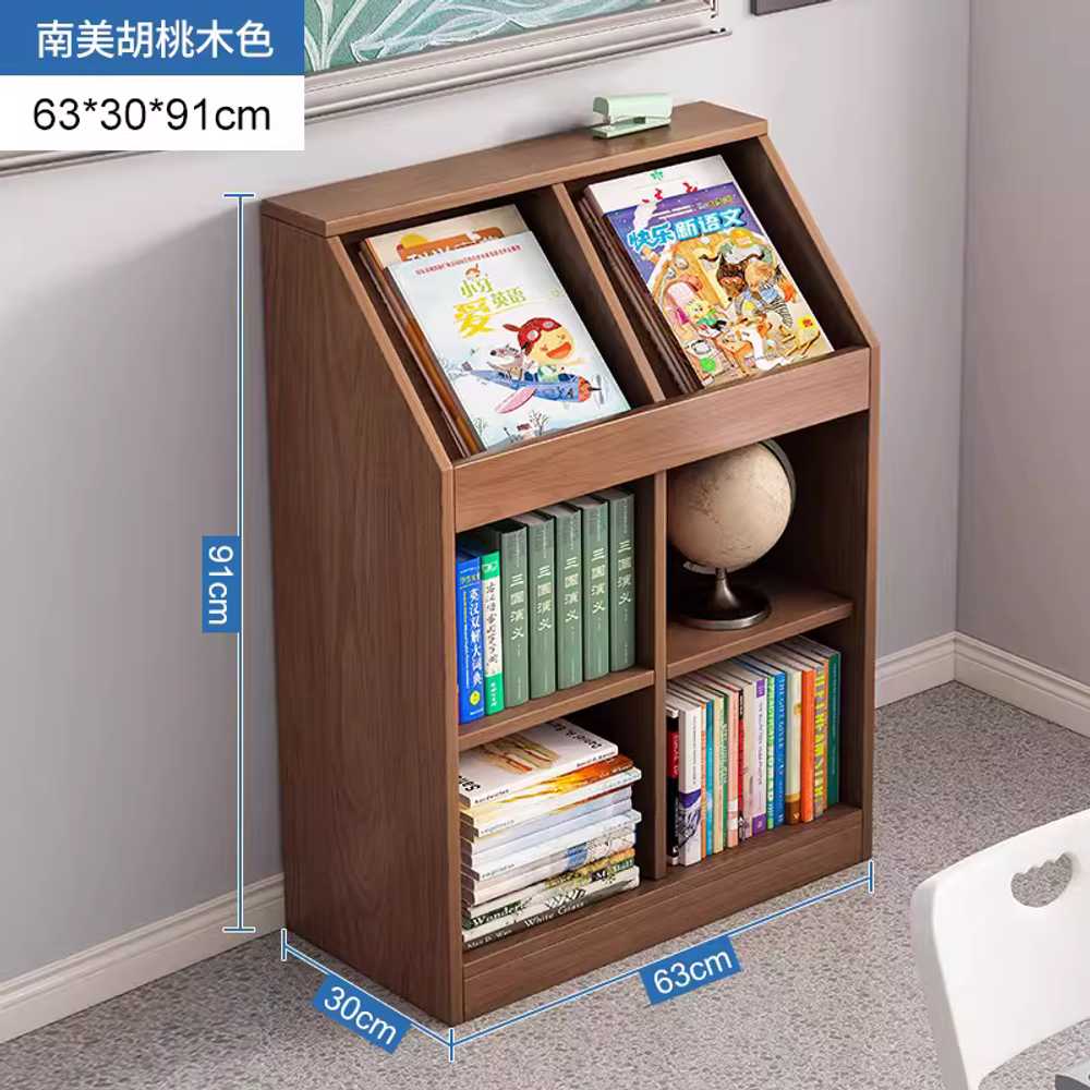 원목 잡지꽂이 디스플레이 매거진랙 조립형 선반 전시 32x30x91cm 월넛 오리지널 이미지 7