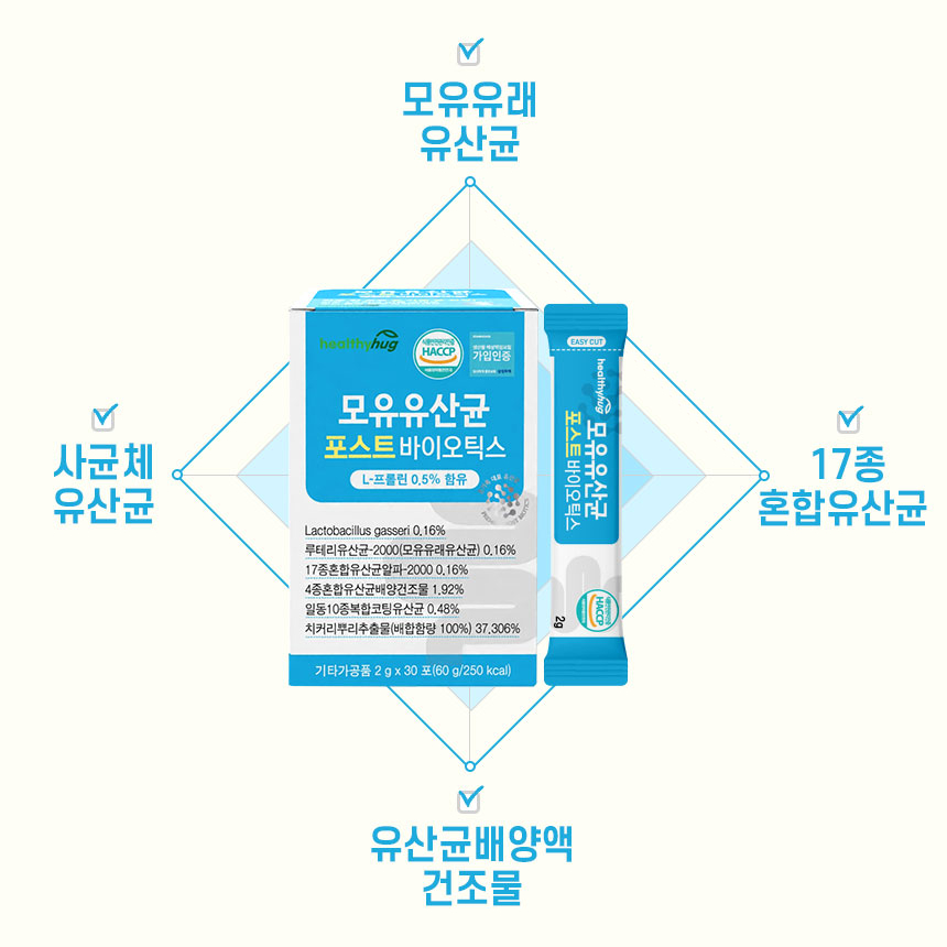 헬씨허그 모유 유래 유산균 포스트바이오틱스 신바이오틱스 30포, 6개 이미지 2