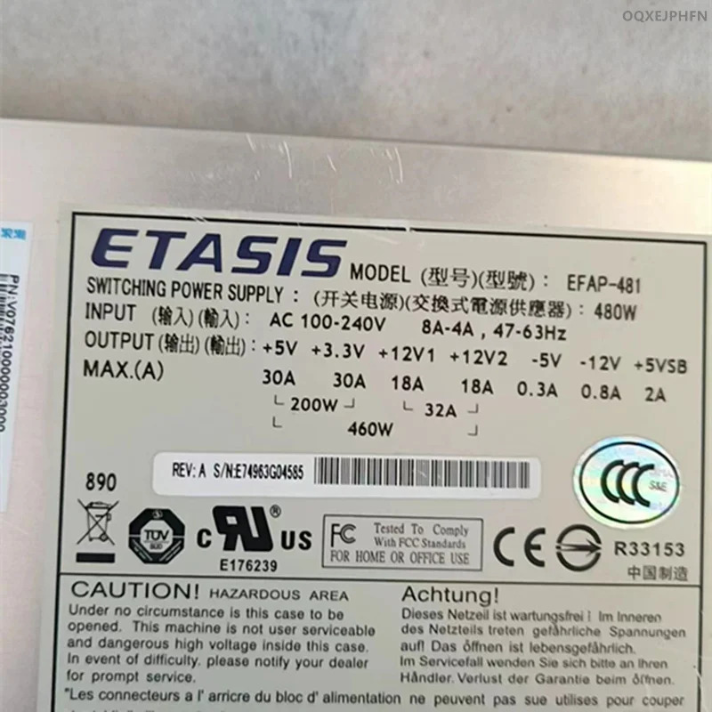 ETASIS 1U 480W 전원공급장치 EFAP-481거새 원본 PSU
