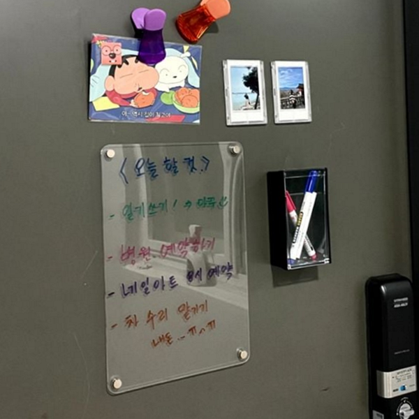 냉장고 투명 메모 보드 현관문 아크릴 자석 보드 주방 사무실 - 상품 이미지