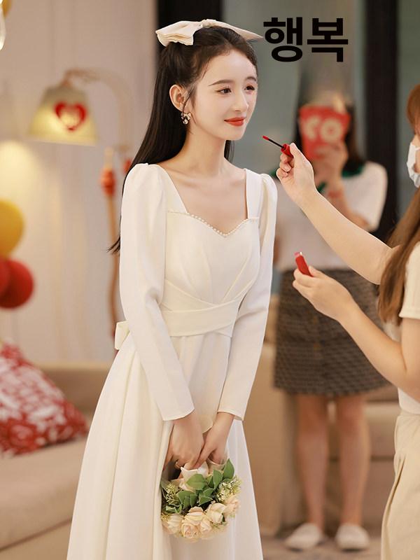 피로연 원피스 돌잔치 상견례 셀프웨딩 하객룩 결혼식 - 상품 이미지