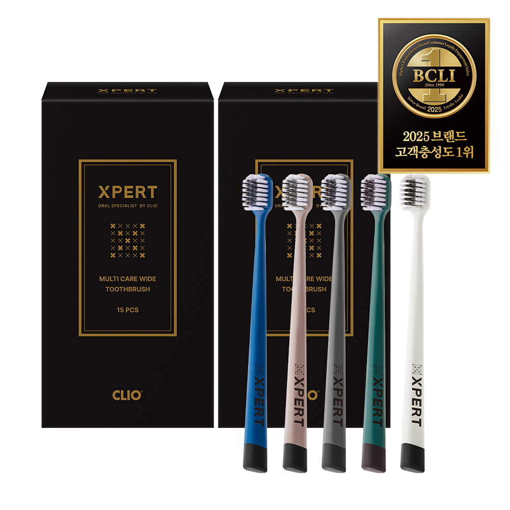 크리오 엑스퍼트 멀티케어 와이드 초극세모 올인원 칫솔 15입 x 2세트 제품 이미지