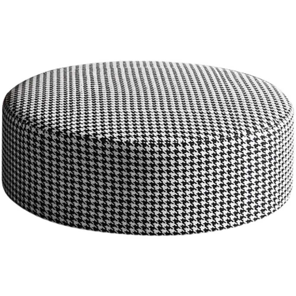 라운드 스툴 소파 체크무늬 원형스툴 거실 의류매장 40x40x40cm 사각형 + 분리 세탁 불가 - 상품 이미지