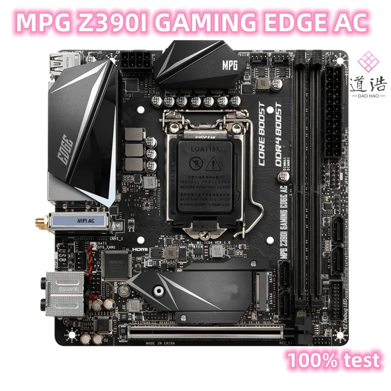 MPG Z390I GNG EDGE AC 마더보드 32GB M.2 HDMI LGA 1151 DDR4 Mini-ITX Z390 메인보드 완전 작동 리퍼