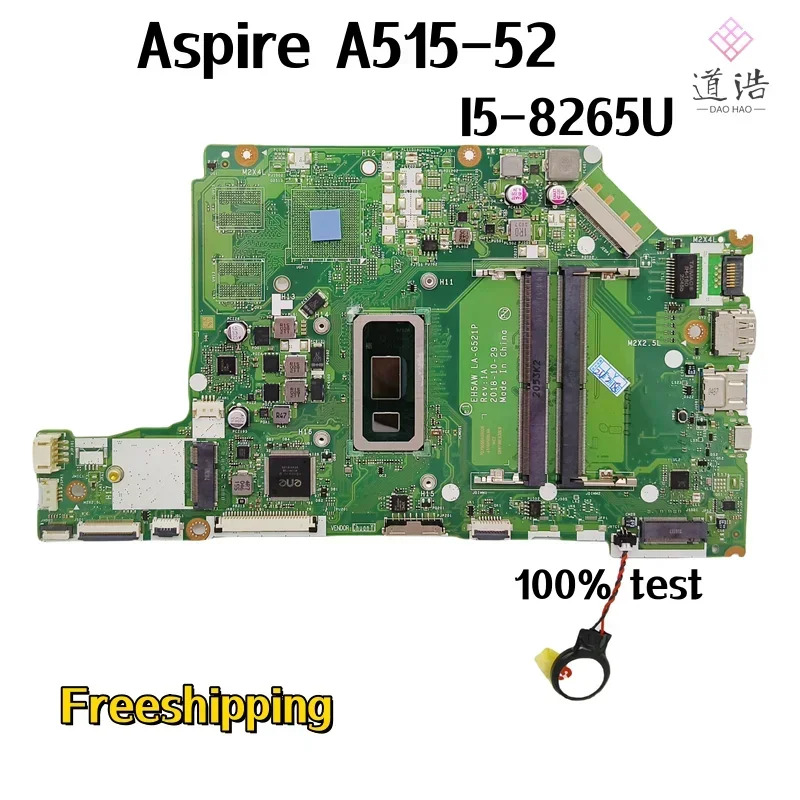 Acer Aspire A515-52 N18C1 i5-8265U 노트북 마더보드 EH5AW LA-G521P DDR4 UMA 메인보드 완전 작동 리퍼