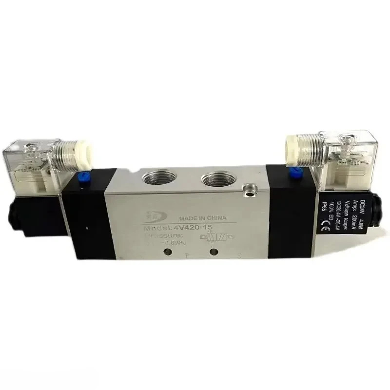 2pcs 2위치 5방향 솔레노이드 밸브 4V320-10 공압 방향 4V420-15 4V220-08 4V120-06