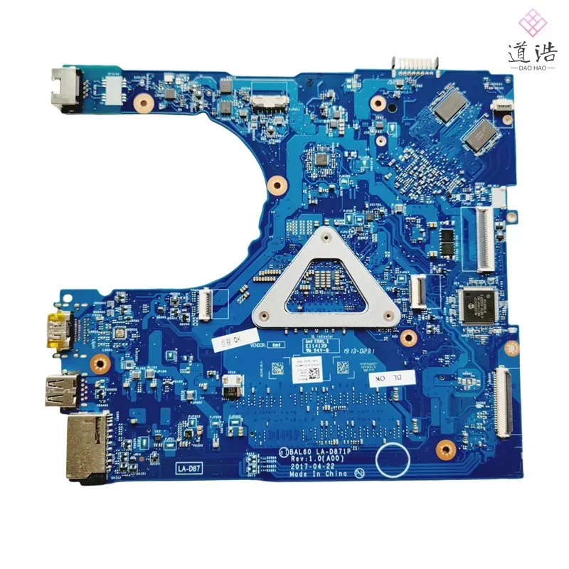 Dell piron 5566 5568 5468 노트북 마더보드 CPUBAL60 LA-D871P I5-7200U/I7-7500U DDR4 메인보드 완전 작동 리퍼