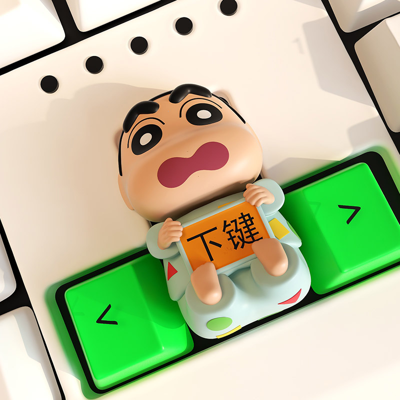 짱구 키캡 3D 입체 기계식 키보드 둥근 디자인 레진 소재 포인트 장식 크레용 신짱 신짱 키캡 상하 키 - 상품 이미지