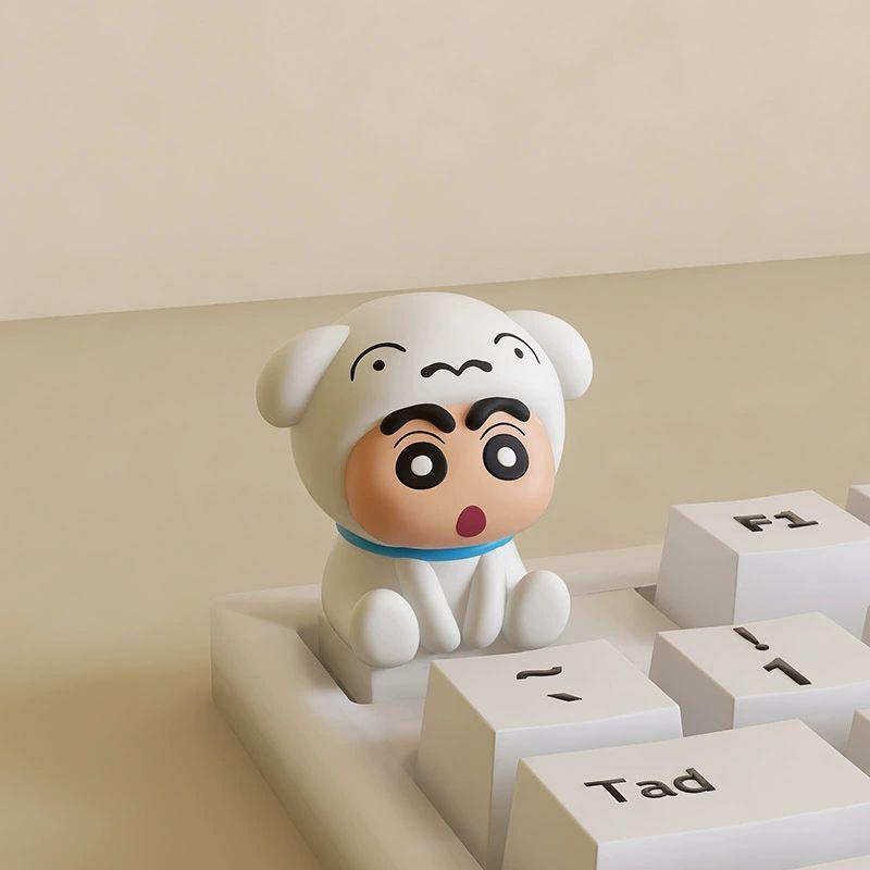 짱구 키캡 기계식 키보드 흰둥이 3D 레진 포인트 단품 캐릭터 피규어 커스텀 크레용 신짱 화이트키보드 - 상품 이미지