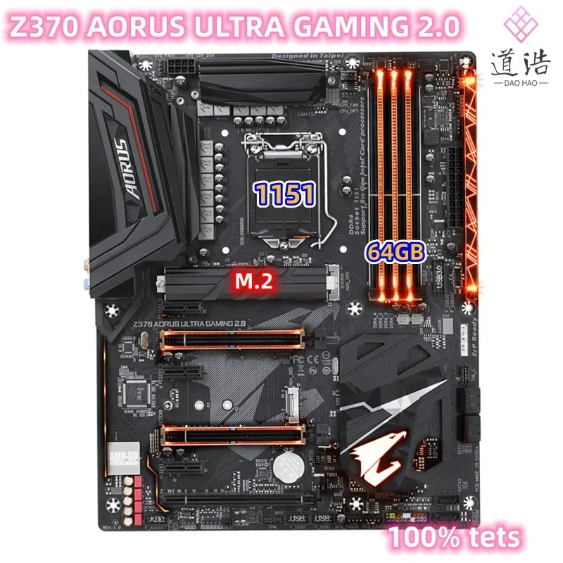 Z370 AORUS ULTRA GNG 2.0 마더보드 64GB 2xM.2 HDMI LGA 1151 DDR4 메인보드 완전 WorkMA 리퍼