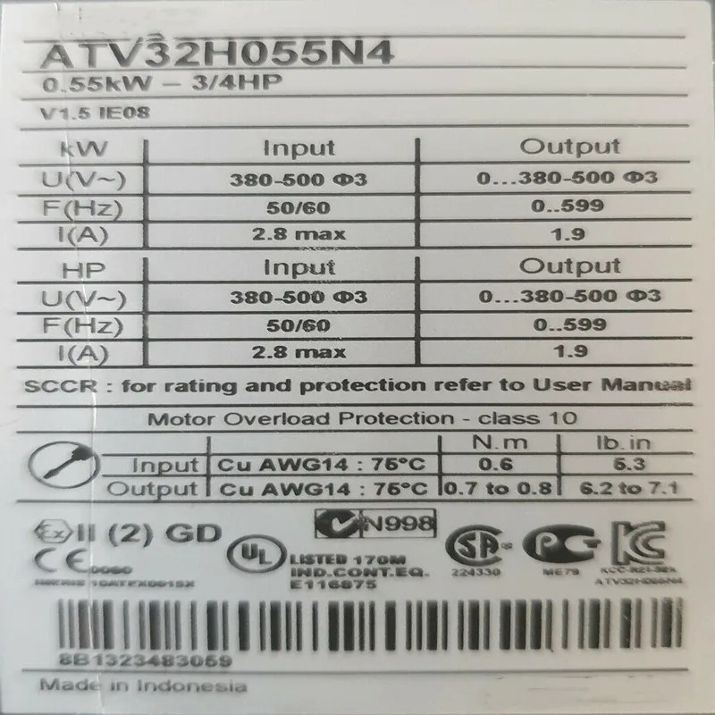 양호상태주파수 변환기 ATV32H055N4
