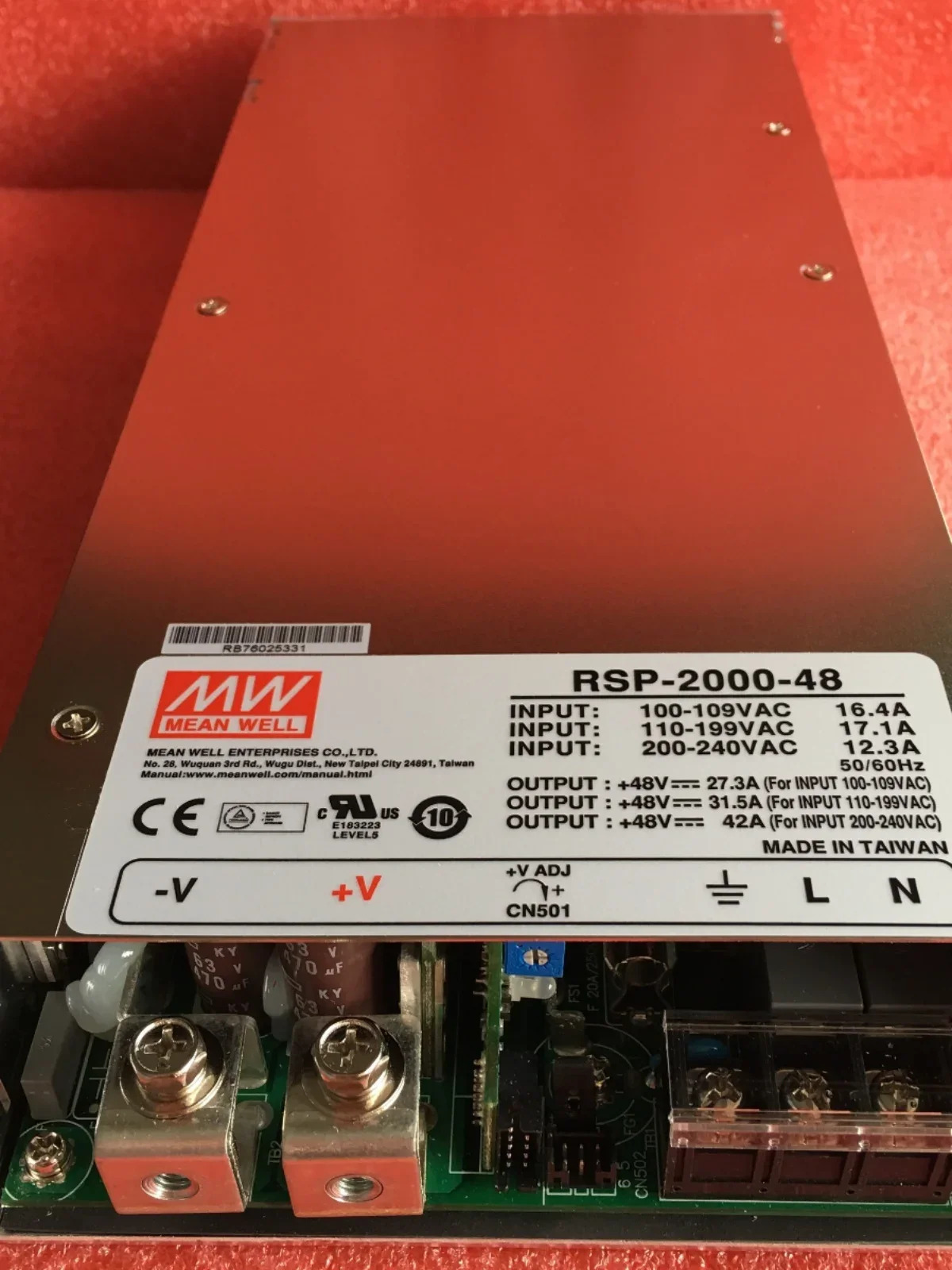 대만 Mingwei PFC 가변 전압 병렬 전원공급장치 RSP-2000-24 2000W 24V 80A 신