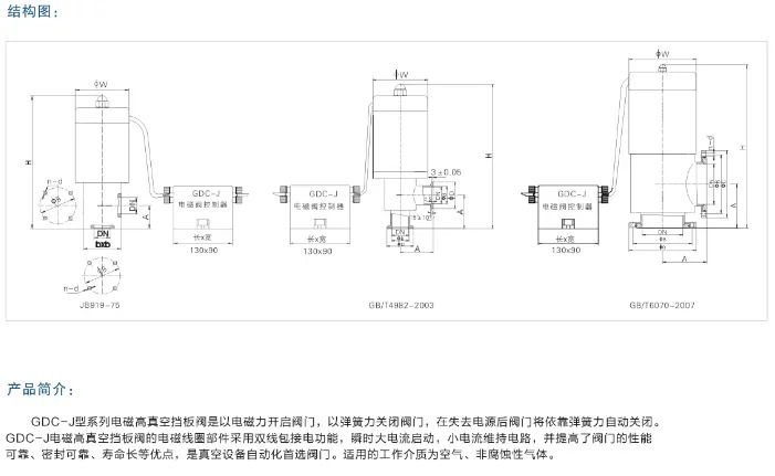 고진공 전자기 배플 밸브 GDC-J40-KF