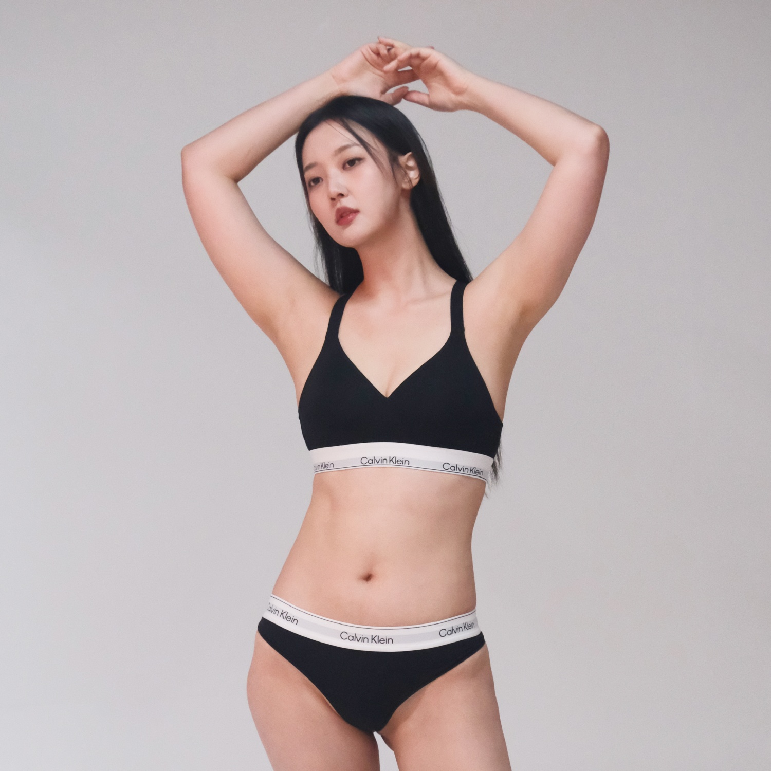 캘빈클라인 아이콘 코튼 모달 리프트 브라렛 블랙, L - 상세 이미지 5