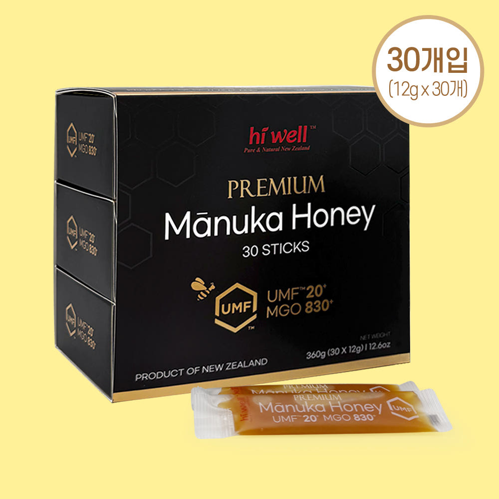 [N배송] 하이웰 마누카꿀 스틱 UMF20+ 360g (12g x 30포) 뉴질랜드 MGO830+