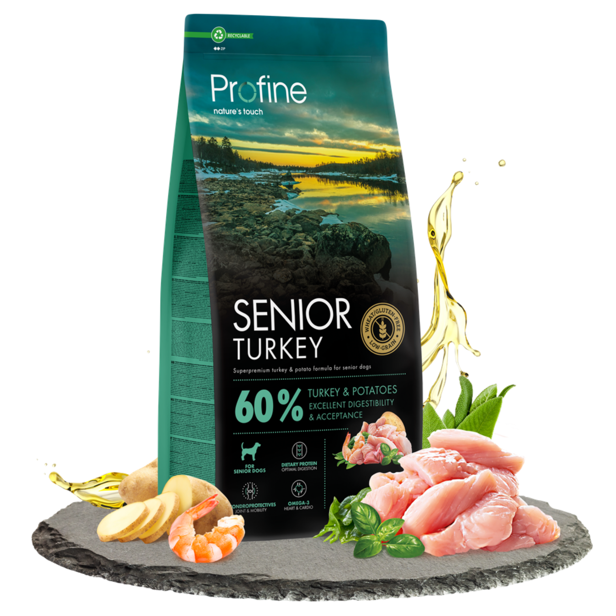 (풉백셋트+계량컵+스낵백) 프로파인 내추럴터치 독 시니어 칠면조와 새우, 12kg, 1개 - 상세 이미지 5