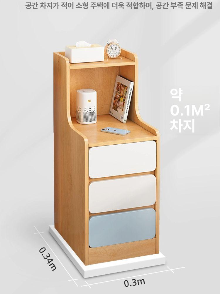 틈새 서랍장 조립식 수납 다용도 베란다 슬림 협탁 부엌 3단 서랍 30cm 연꽃화이트 조립 필요 - 상세 이미지 5