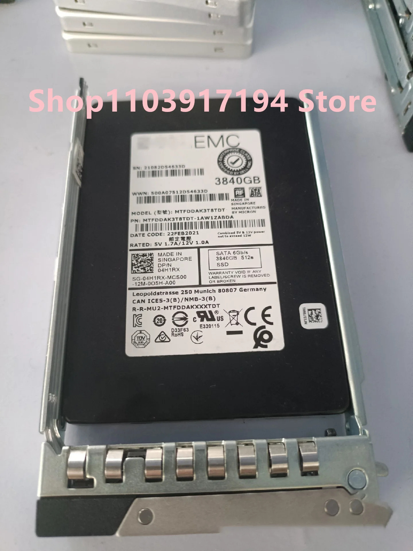 DELL PM883a 3.84T 05TVXD 04H1RX SATA 엔터프라이즈 솔리드 스테이트 드라이브