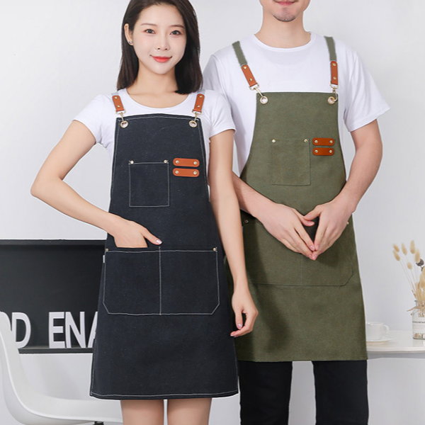 방수 다용도 앞치마 작업용 캔버스 앞치마 주방 카페