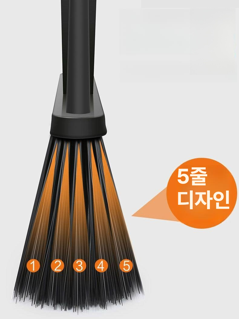 현장 작업장 야외 업소용 플라스틱 블랙 빗자루 낙엽 대빗자루 초대형 대형 블랙 보강된스테인리스강봉 1개 - 상세 이미지 3
