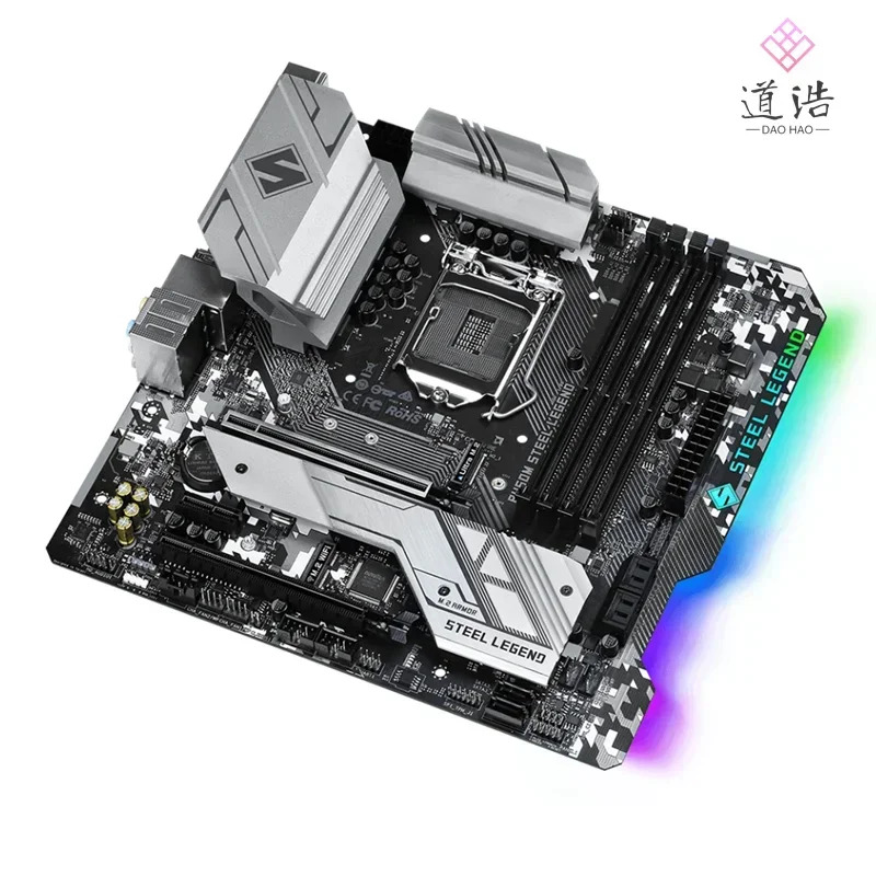 ASRock호환 B460M STEEL LEGEND 마더보드 128GB HDMI M.2 LGA 1200 DDR4 마이크로 B460 메인보드 완전 작동 리퍼