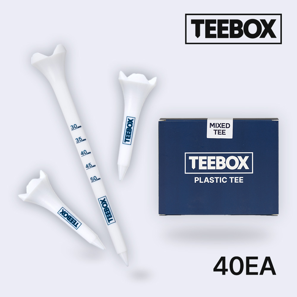 TEEBOX 플라스틱 30개입 숫자 눈금 표시 잘부러지지않는 골프티 화이트 - 상세 이미지 2