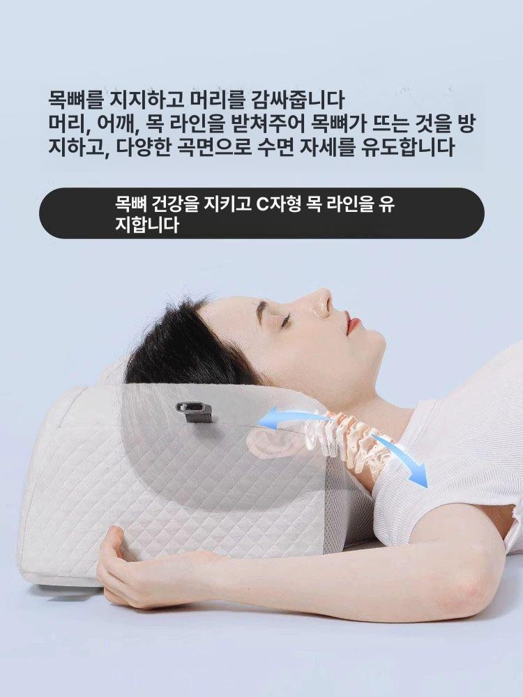 머리고정 베개 움직임 화이트 베게 방지 정면 주름 화이트+그레이 4-7cm - 상세 이미지 2