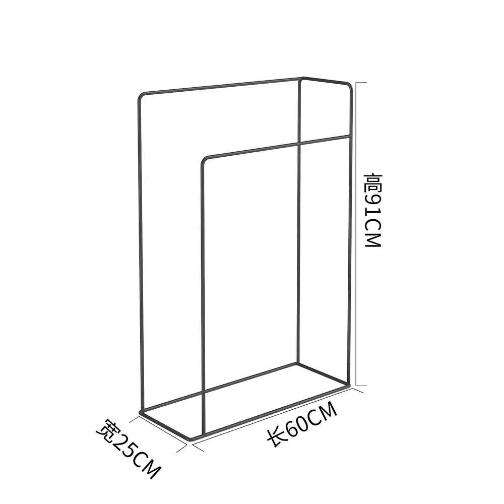 수건 스탠드 속옷 건조대 행거 옷걸이 타월 호텔 철제 60x25x91cm 블랙 L 이미지 6