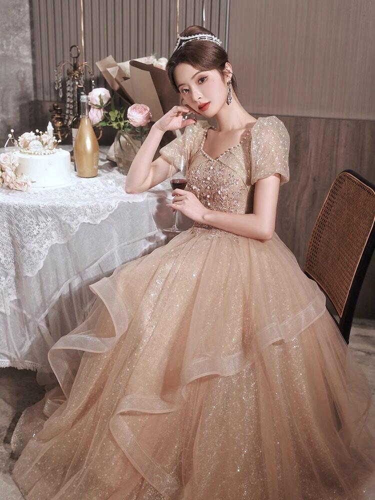 결혼식 2부 드레스 핑크 무대 연주회 생일 파티 성인식 졸업식 셀프 웨딩 - 상세 이미지 5