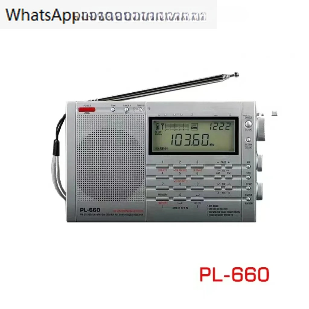 PL-660 고감도 수신기 FM/MW/SW/LW 디지털 튜닝 스테레오 큰 소리 넓은 수신 범위