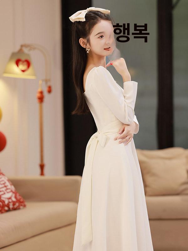 피로연 원피스 돌잔치 상견례 셀프웨딩 하객룩 결혼식 - 상세 이미지 5