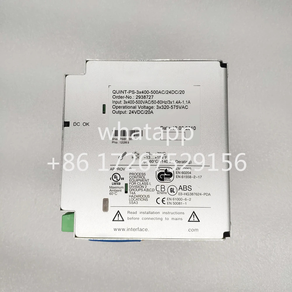 QUINT POWER 24VDC/20A 스위칭 전원공급장치 QUINT-PS-3X400-500AC/24DC/20 2938727  피닉스를 위해