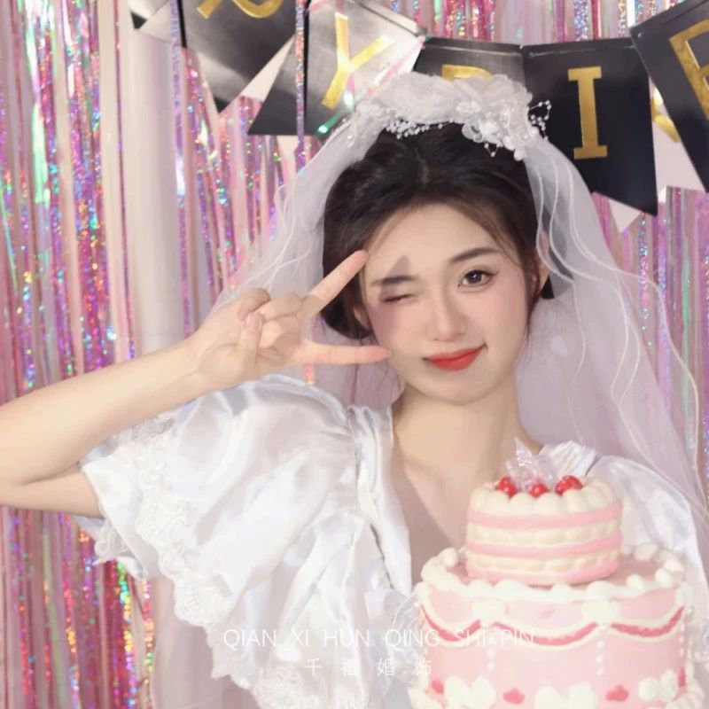 레트로웨딩베일 복고풍 빈티지 웨딩스냅 소품 악세사리 - 상세 이미지 2