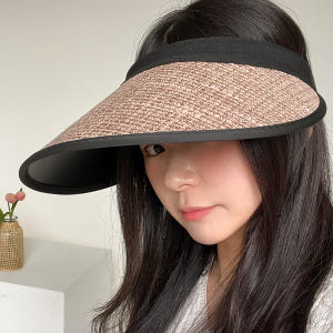 [여성썬캡] 자외선차단모자 썬캡 라탄 햇빛가리개 산책 라피아 린넨 물놀이... 솔직 후기 | 실사용자 리뷰 분석 - 상품 이미지 3