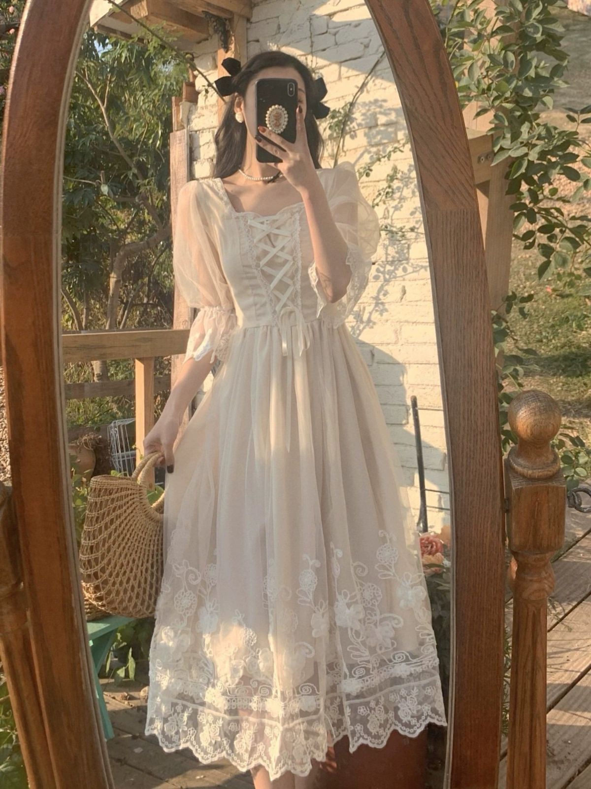 스퀘어카라 이브닝파티 여름원피스 스몰 셀프웨딩 2부 반팔 드레스 브라이덜샤워 연주회 시상 - 상품 이미지