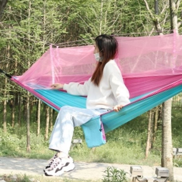초경량 캠핑 해먹 2인용 모기장 해먹 아웃도어 휴대용 메쉬 야외 - 상품 이미지