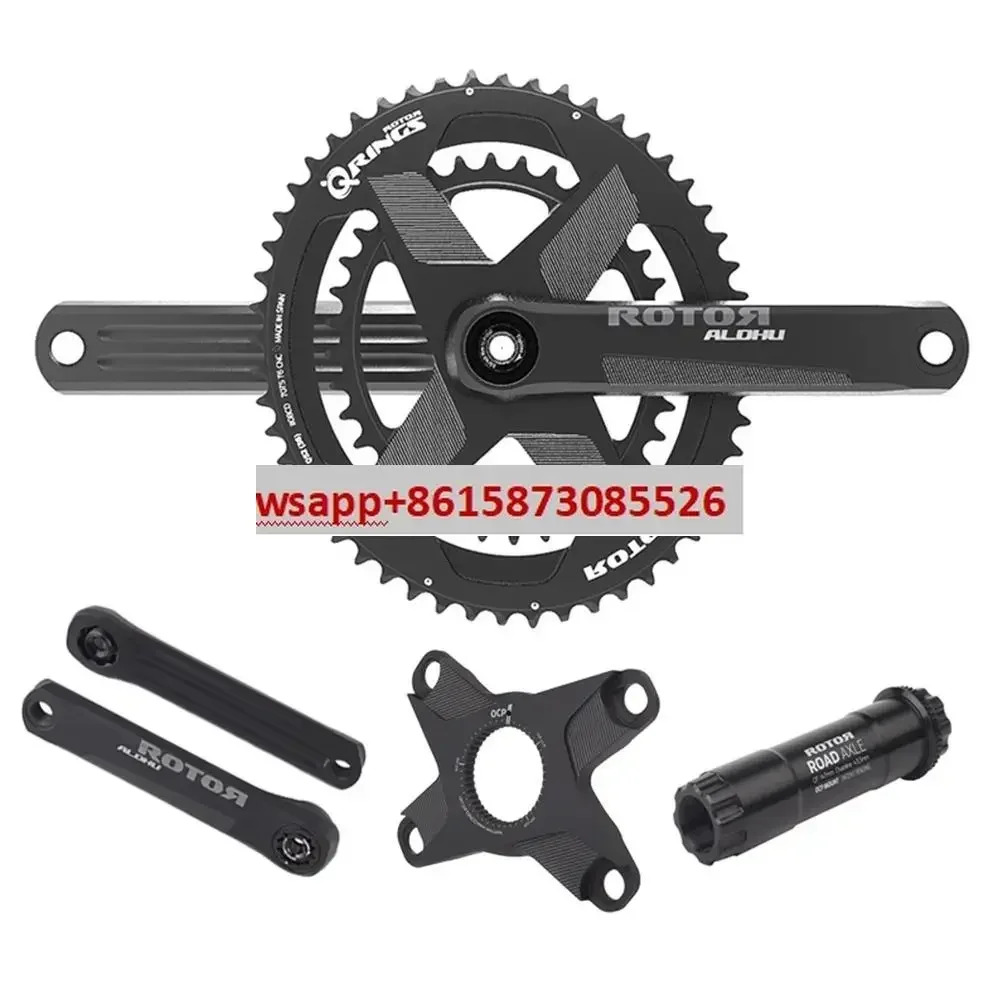 ROTOR ALDHU CARBON 탄소 섬유 크랭크셋 액슬 통합 에는 파워미터 장착 가능