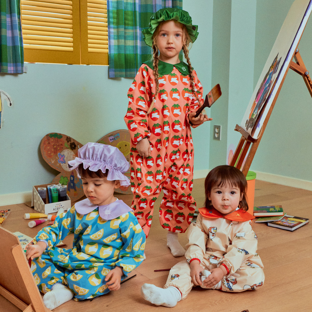 오우아스튜디오 아기 유아 미술가운 문센 촉감 놀이 전신 앞치마 어린이 방수 더비핑크 S 제품 이미지