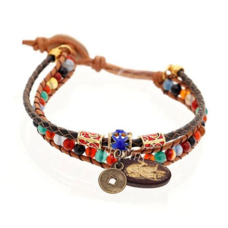 호연 불교용품 호연 돈 붙는 원석가죽 십이간지 띠별팔지