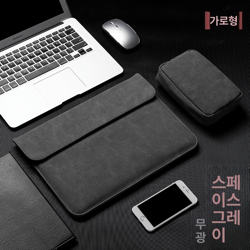 노트북 파우치 네이비 베이직 클러치형 라이트탄 슬리브 진회색 가로형 13inch - 상세 이미지 2