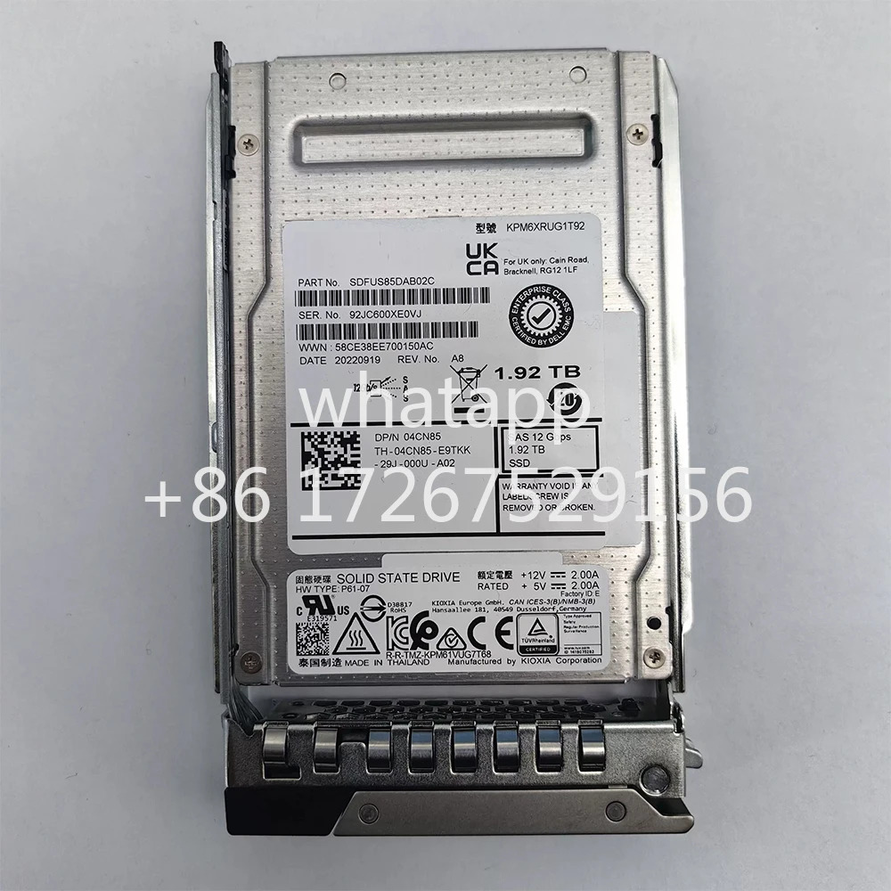 DELL1.92TB SAS SSD 12GB KPM6XRUG1T92 04CN85 4CN85 솔리드 스테이트 드라이브