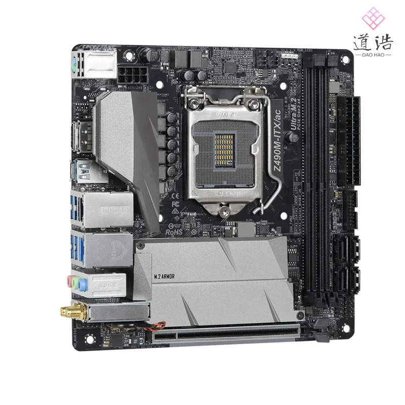 ASRock호환 Z490M-ITX/AC 마더보드64GB HDMI PCI-E3.0 M.2 LGA 1200 DDR4 Mini-ITX 17x17 Z490 메인보드 완전 작동 리퍼
