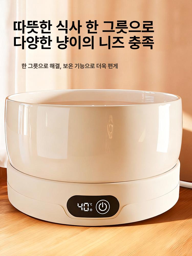 고양이 살균 USB 보온 흐르는물 저소음 음수기 온수 펄화이트 700ml 4단 - 상세 이미지 3