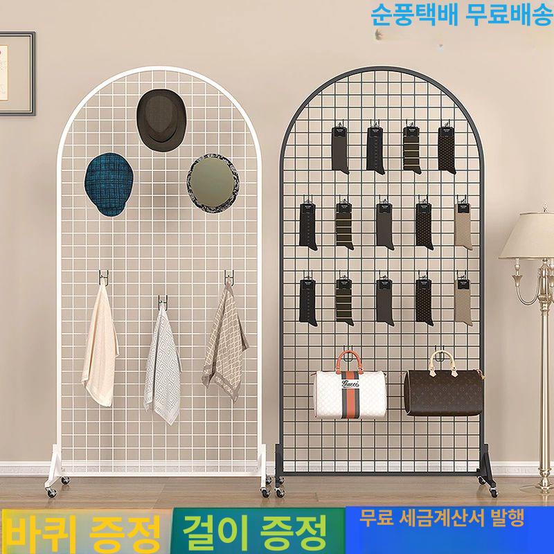 이동식 네트망 다용도 검정 정리대 예술 접이식 파티션 하프라운드 화이트 80 x 120 - 상세 이미지 3