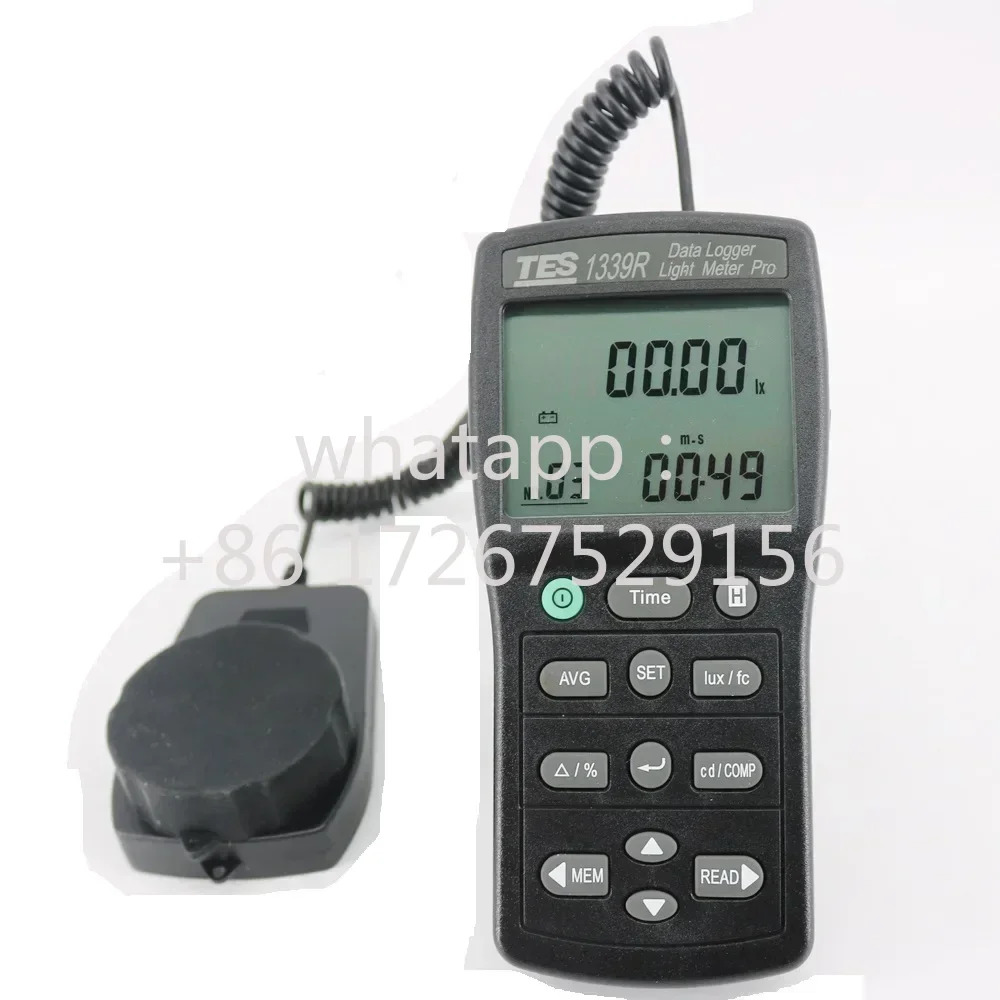 TES-1339R 휴대조도계 조도계 데이터 로거 측정 범위 0.01 999900 Lux 홀드 기능.
