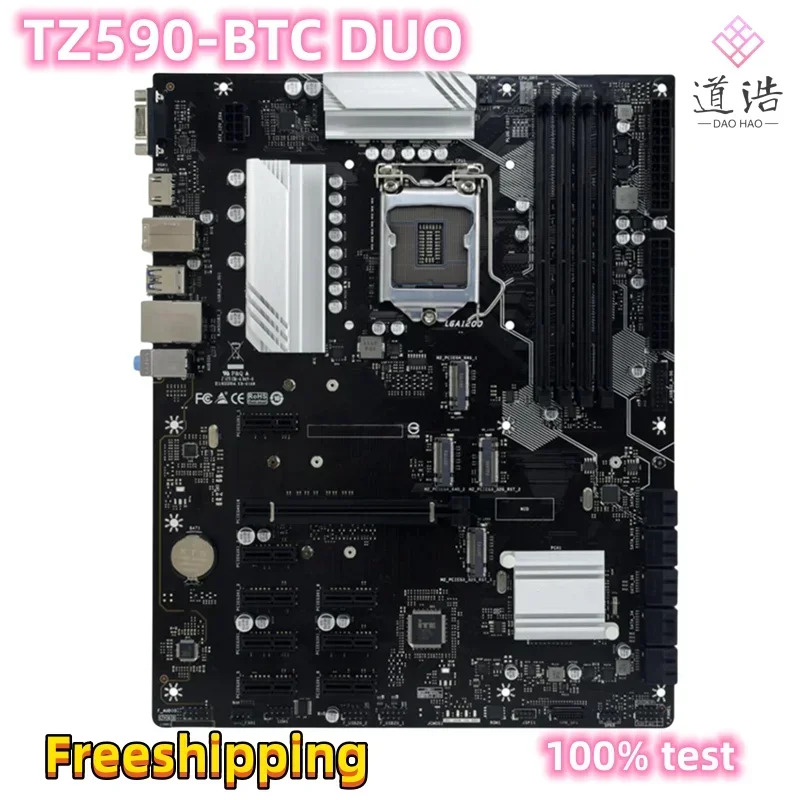Biostar TZ590-BTC DUO 마더보드 128GB M.2 HDMI PCI-E4.0 LGA 1200 DDR4 Z590 메인보드 완전 작동 리퍼