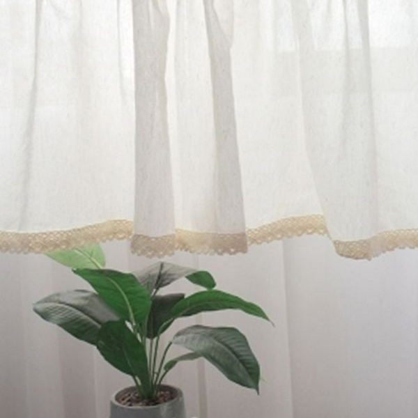 주방 린넨 바란스 커튼 가리개 레이스 바란스 커튼 선반 창문