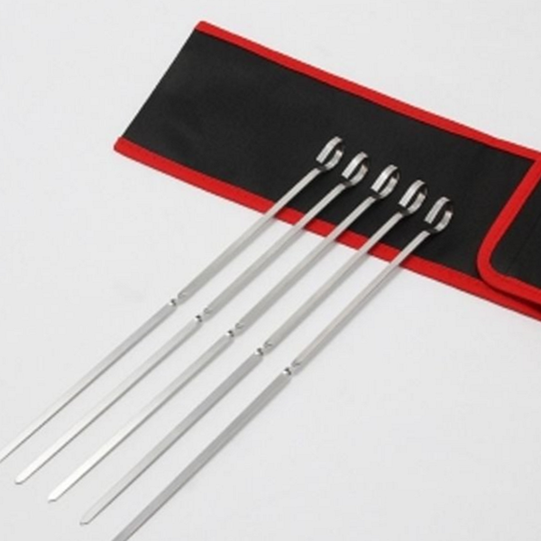 바베큐용 바베큐 꼬치 스텐 스텐 꼬치 재사용 휴대용 캠핑 그릴