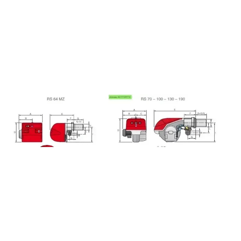 천연 액화 보일러Riello RS70 RS100 RS130 RS190 버너